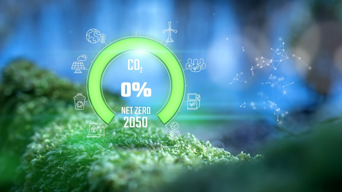 Grafik mit Text "Net Zero 2025"